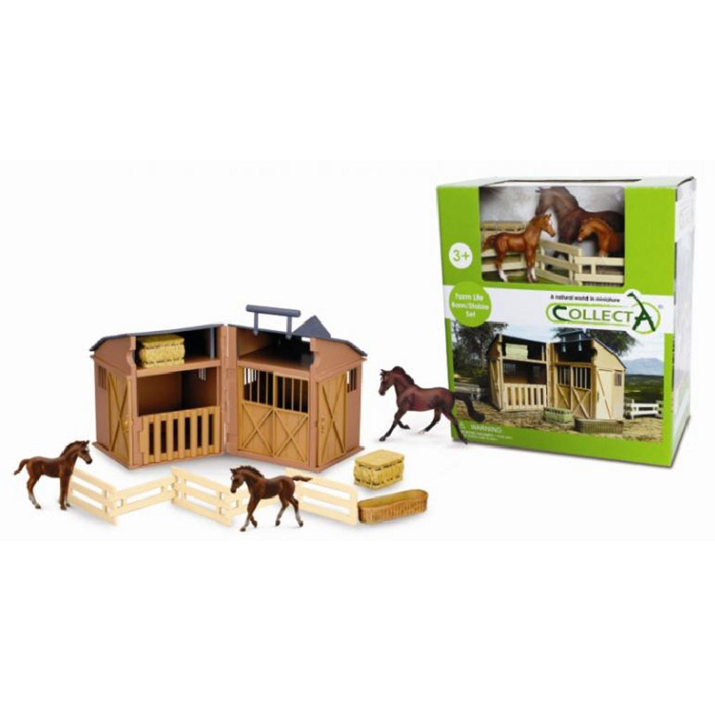 CollectA Stable Playset with Horses & Accessories - Timeless Toys