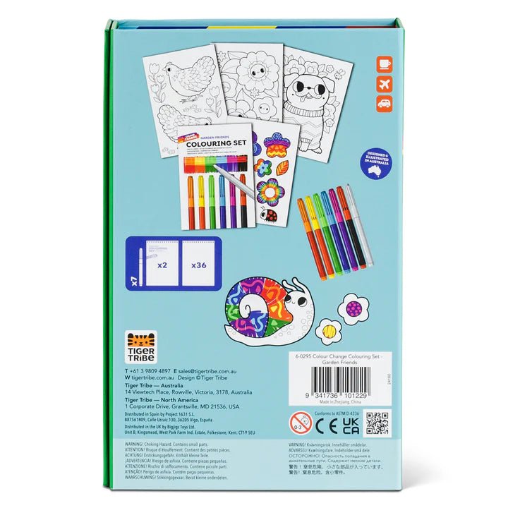 Colour Change Colouring Set - Garden Friends by Tiger Tribe - Timeless Toys