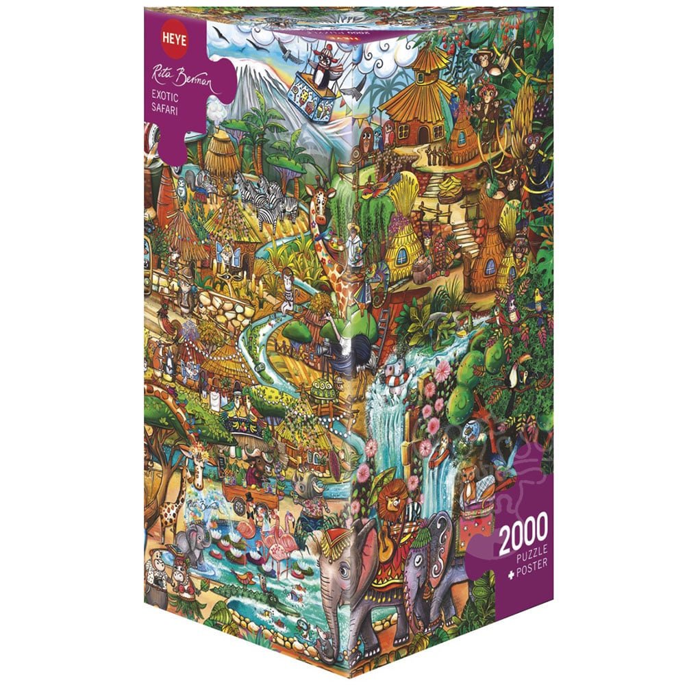 Heye: Exotic Safari 2000pc cartoon puzzle (Rita Berman) - Timeless Toys