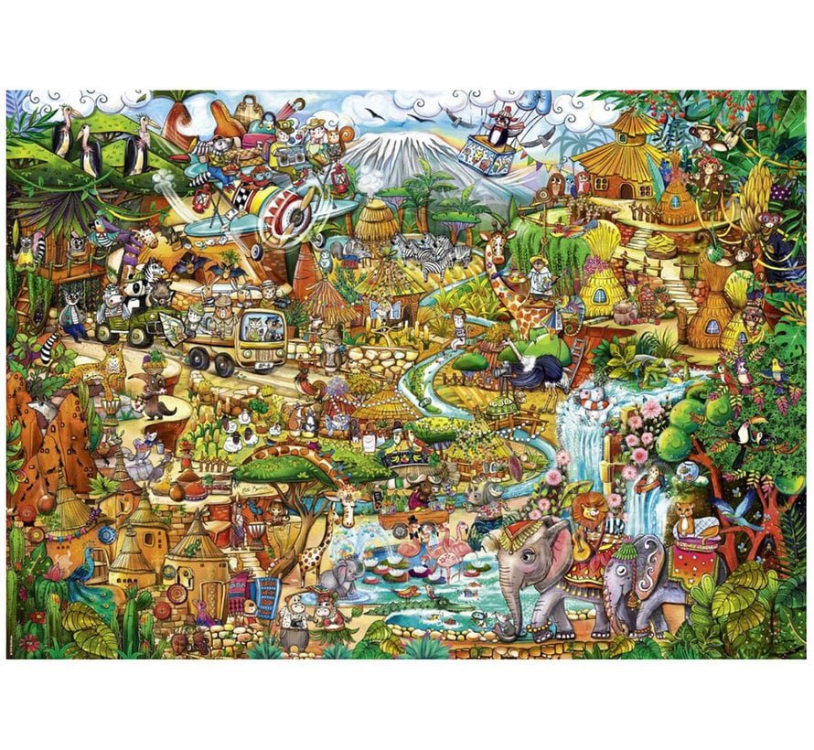 Heye: Exotic Safari 2000pc cartoon puzzle (Rita Berman) - Timeless Toys