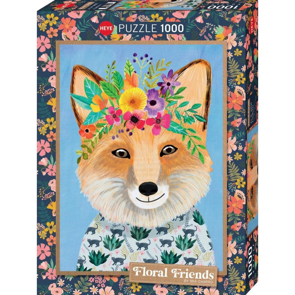 Heye: Floral Fantasies - Friendly Fox 1000pc puzzle (Mia Charro) - Timeless Toys