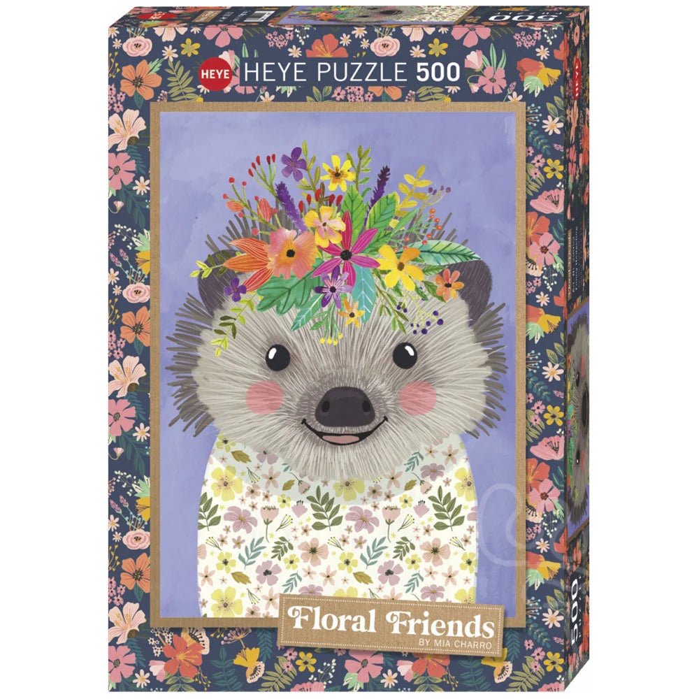 Heye: Floral Friends - Funny Hedgehog - 500pc puzzle (Mia Charro) - Timeless Toys