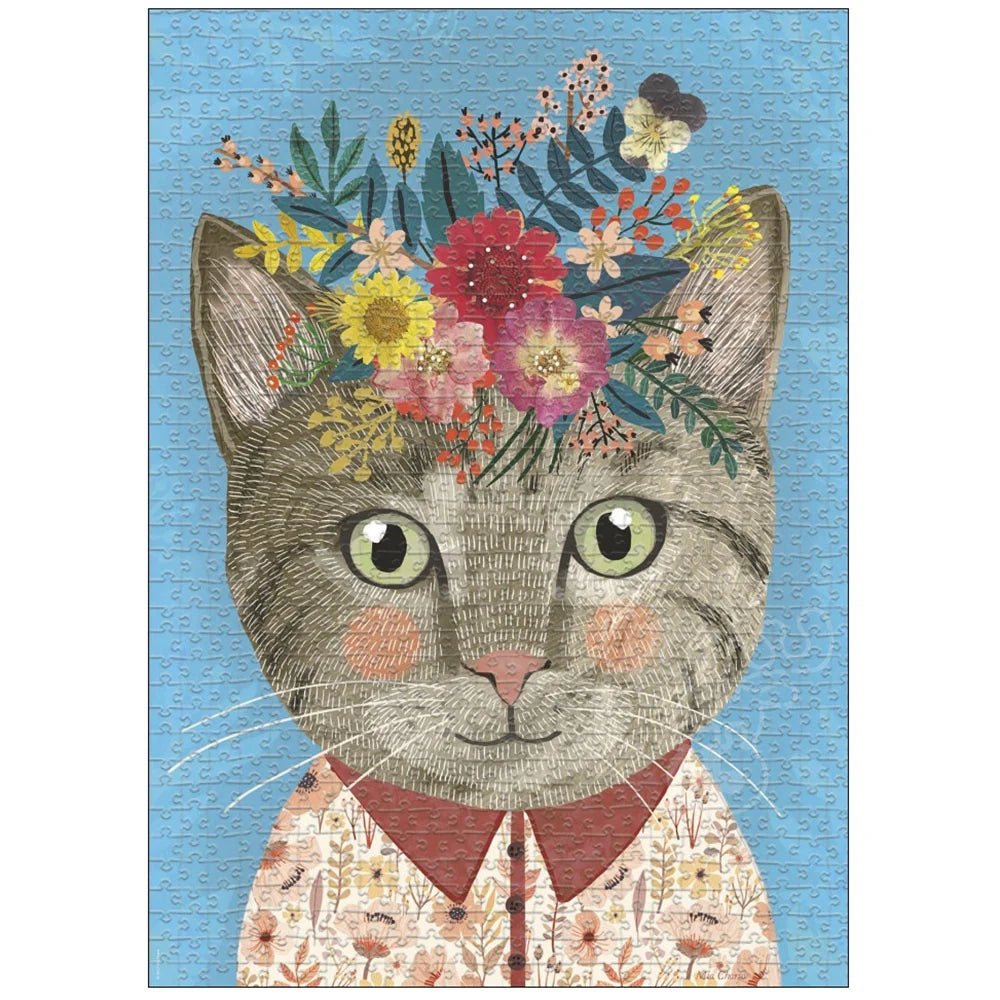 Heye: Floral Friends - Pretty Feline 1000pc puzzle (Mia Charro) - Timeless Toys