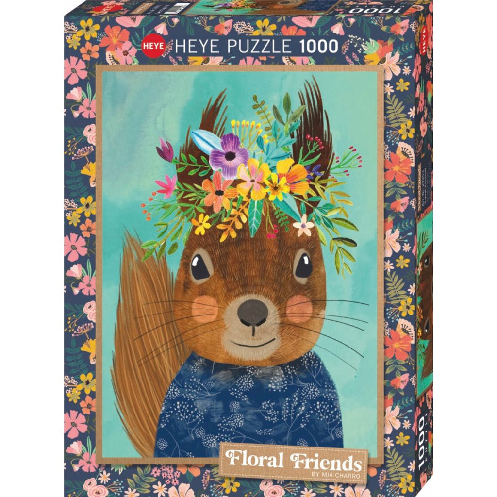 Heye: Floral Friends - Sweet Squirrel 1000pc puzzle (Mia Charro) - Timeless Toys