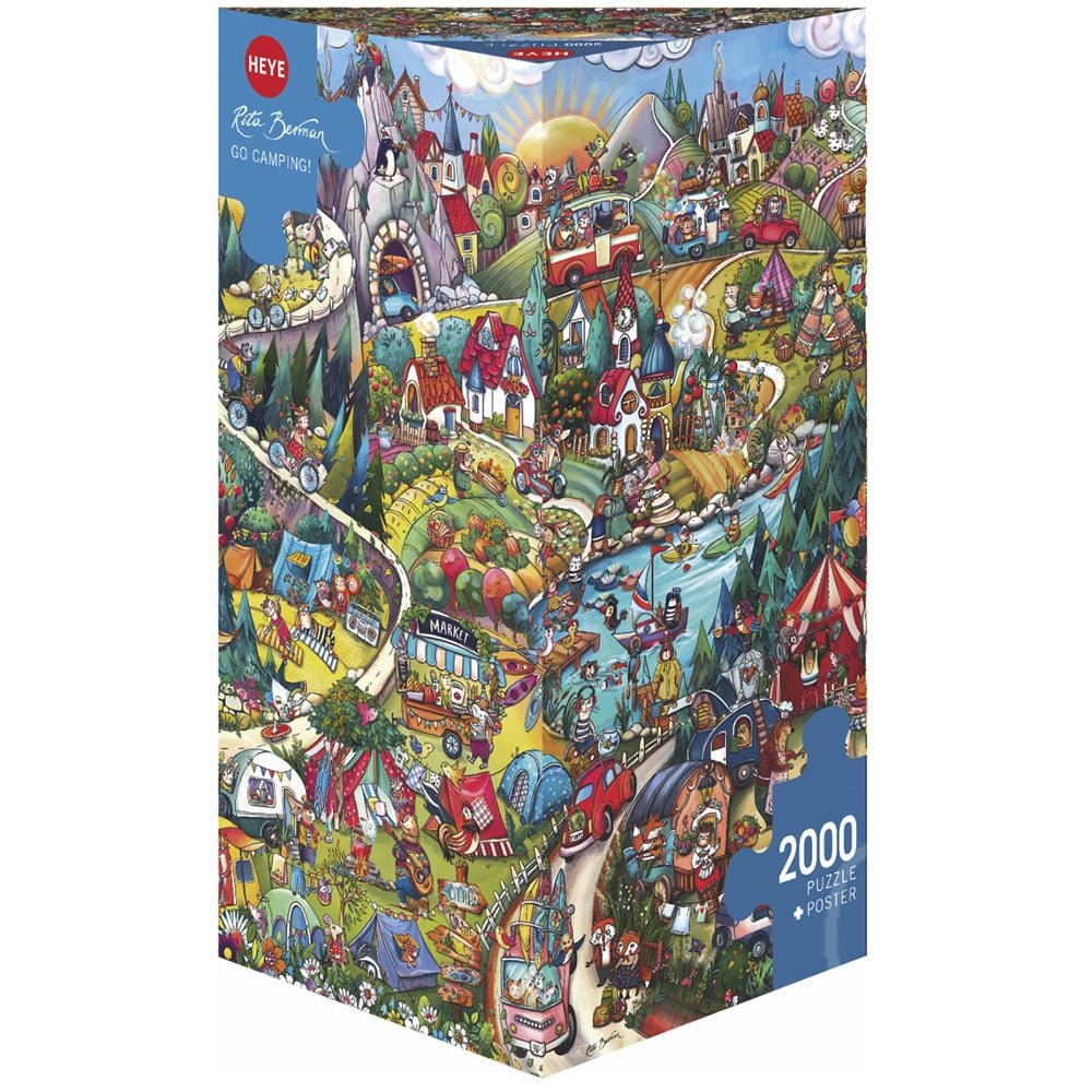 Heye: Go Camping 2000pc cartoon puzzle (Rita Berman) - Timeless Toys