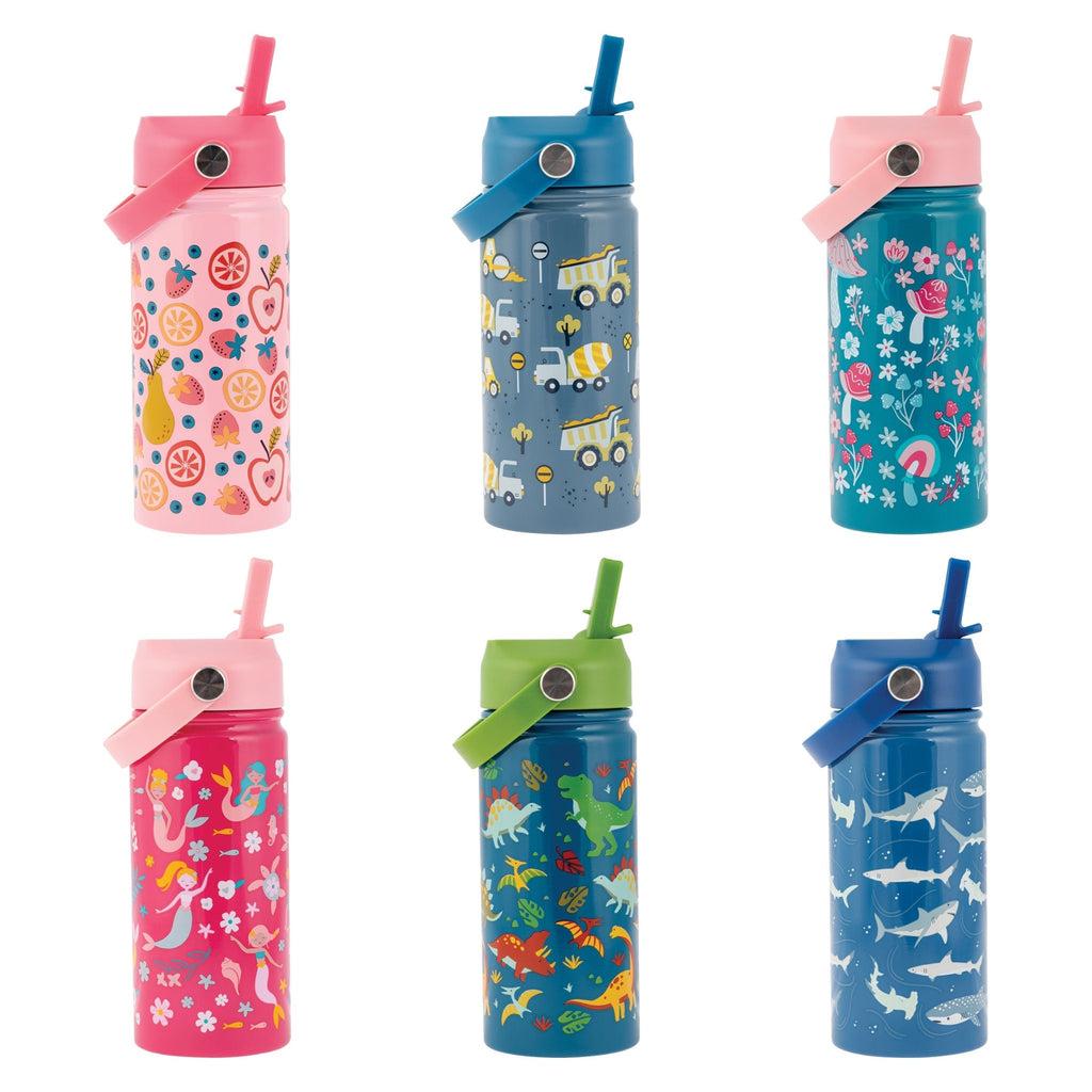 Insulated Stainless Steel Water Bottle with carry handle by Stephen Joseph - Timeless Toys