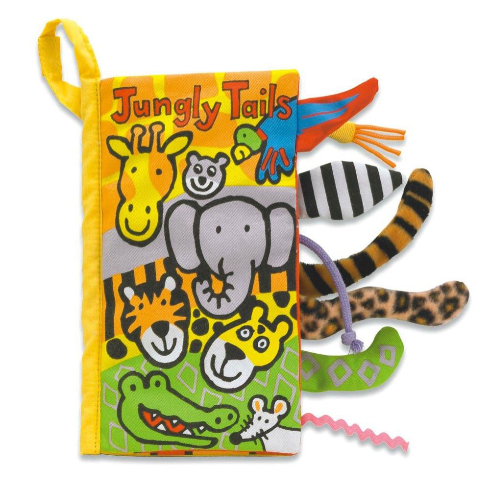 Jungly Tails Fabric Activity Book by Jellycat - Timeless Toys