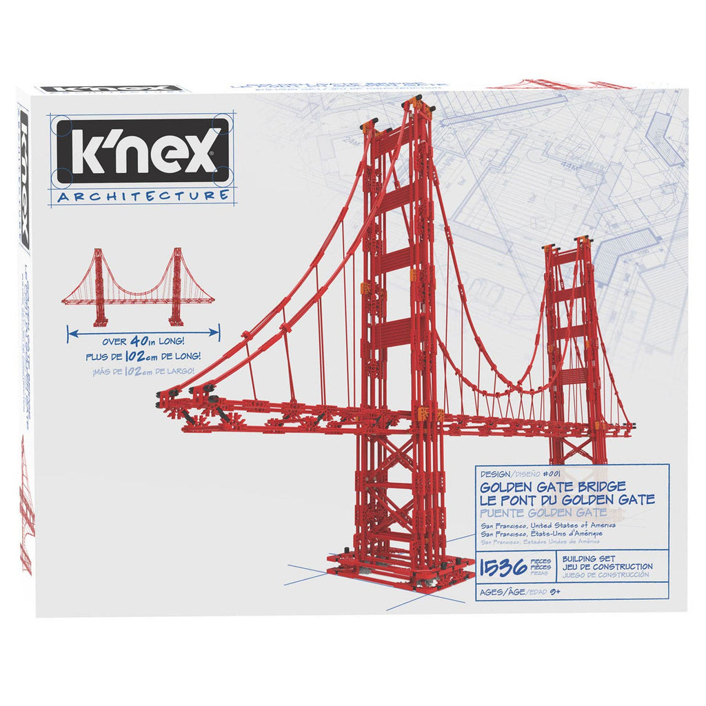 K'nex Architecture: Golden Gate Bridge - 1536 pieces - 9yrs+ - Timeless Toys