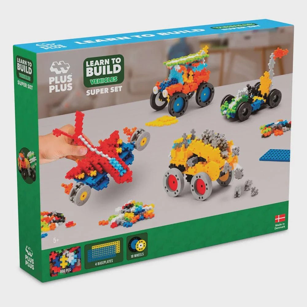 Plus - Plus Learn to Build Vehicles Super Set - 800pcs - 5yrs+ - Timeless Toys