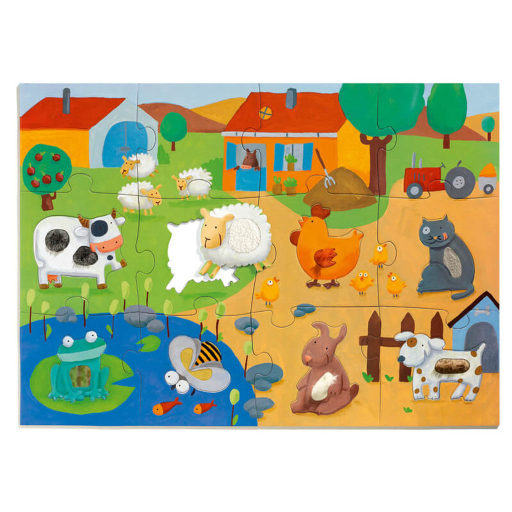 Tactile Farm - 20pc Giant Floor Puzzle by Djeco