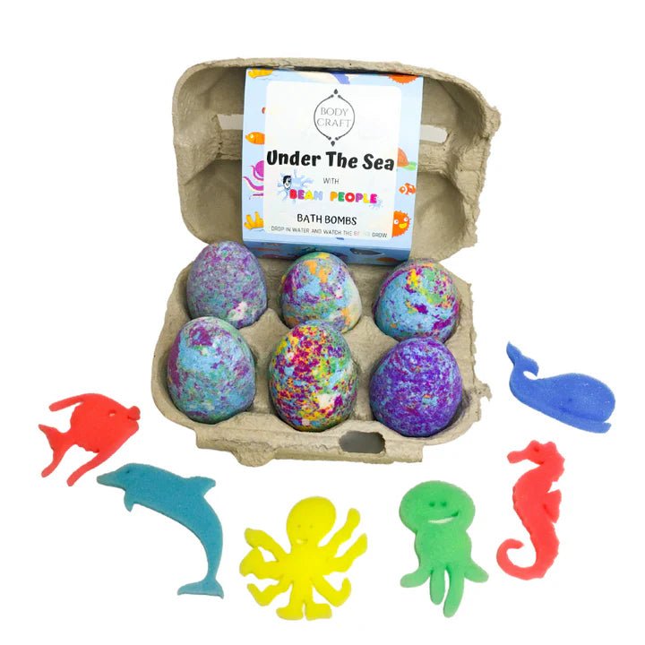 Under the Sea Bath Bomb Egg Box (including 6 foam toys) - Timeless Toys