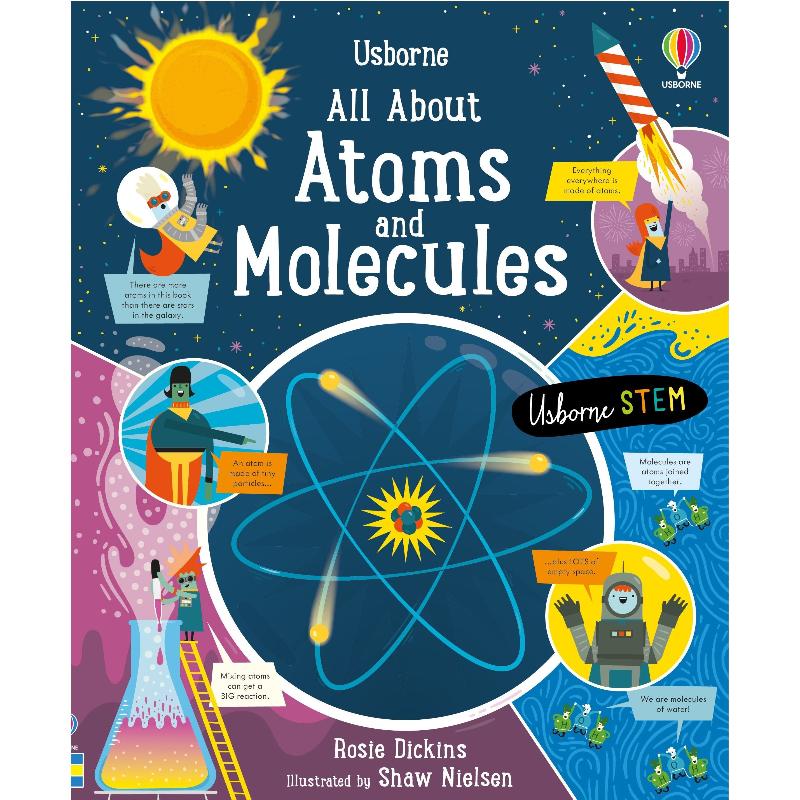 Usborne: Book and 300pc jigsaw - Atoms & Molecules - 7yrs+ - Timeless Toys