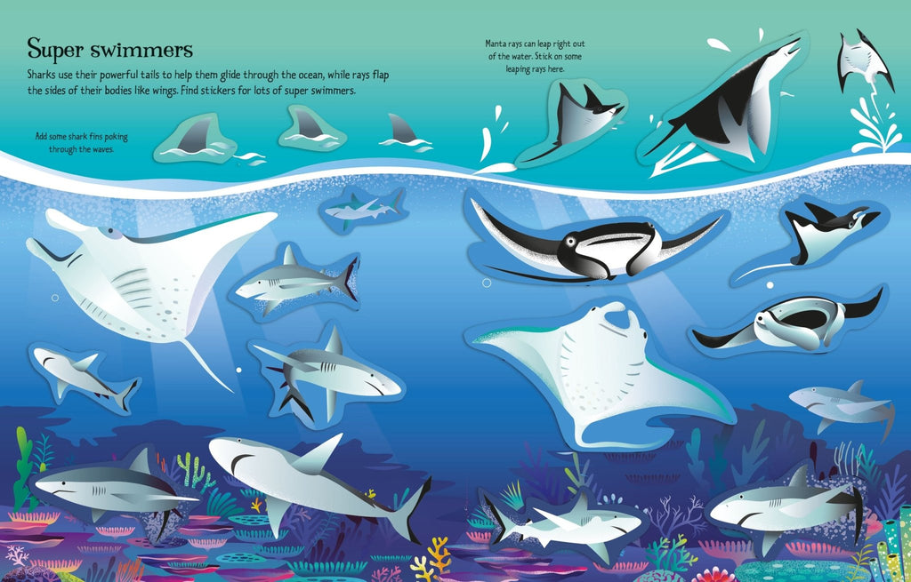 Usborne: First Sticker Book - Sharks and Rays - 3yrs+ - Timeless Toys