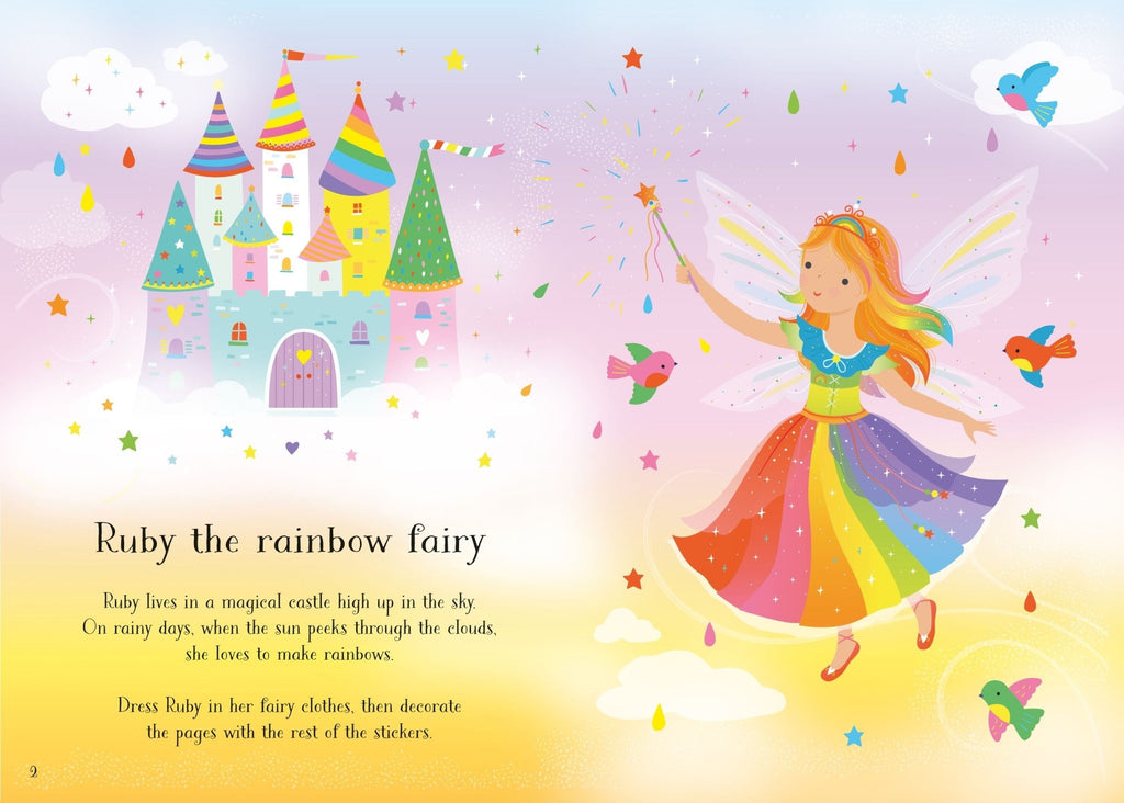 Usborne: Little Sticker Dolly Dressing - Rainbow Fairy - 4yrs+ - Timeless Toys