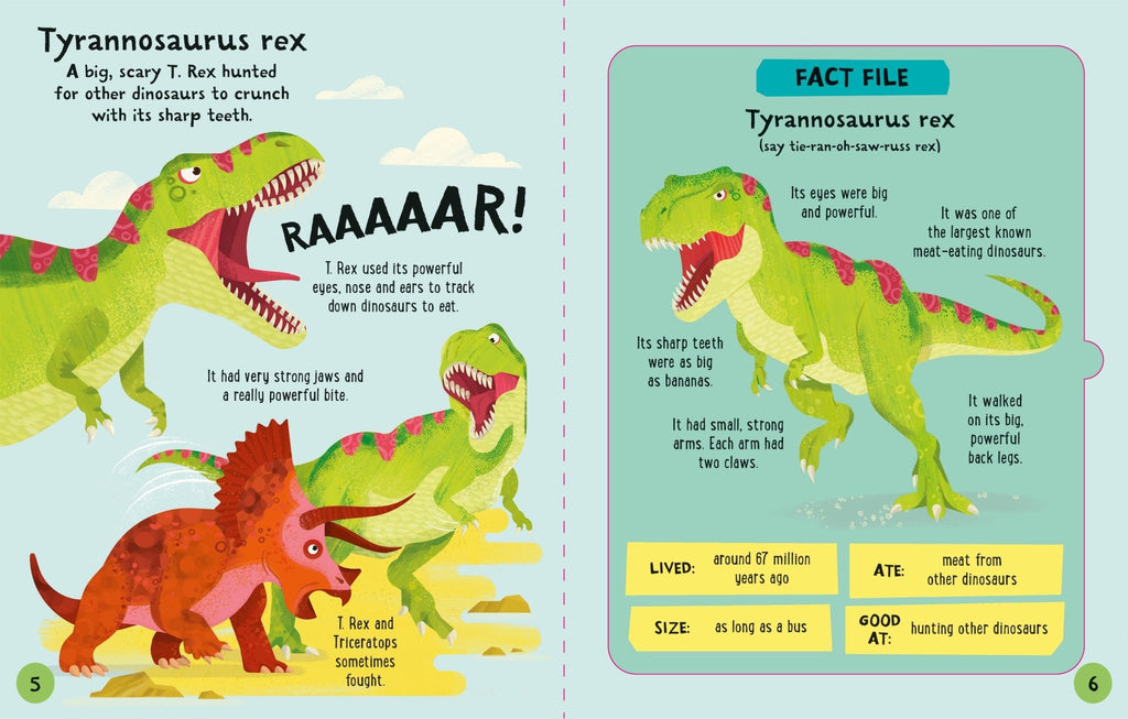 Usborne: Slot Together Dinosaurs Book - 4yrs+ - Timeless Toys