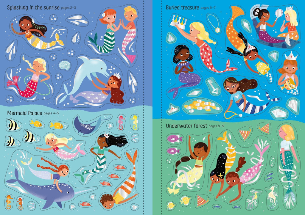 Usborne: Sparkly Mermaids Sticker Book 3yrs+ - Timeless Toys