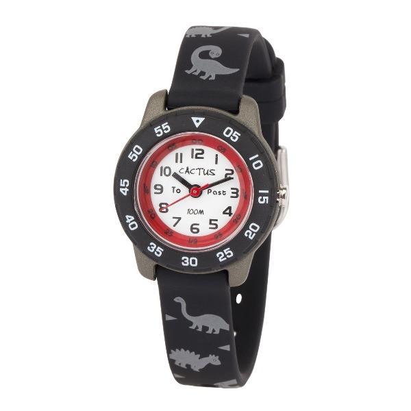 Cactus Junior - Time Teacher Watch - Black / Dinosaur - Timeless Toys