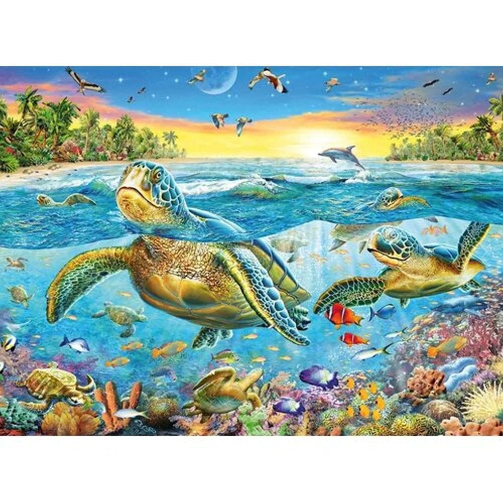 Ravensburger - Swim with Sea Turtles - 100pc XXL puzzle – Timeless Toys