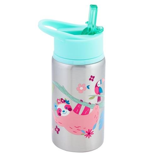 Stainless Steel Water Bottle with Flip Top Lid - Sloth - Timeless Toys