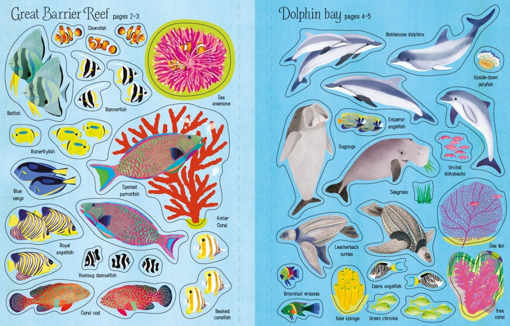 Usborne - Coral Reef First Sticker Book - 3yrs+ - Timeless Toys