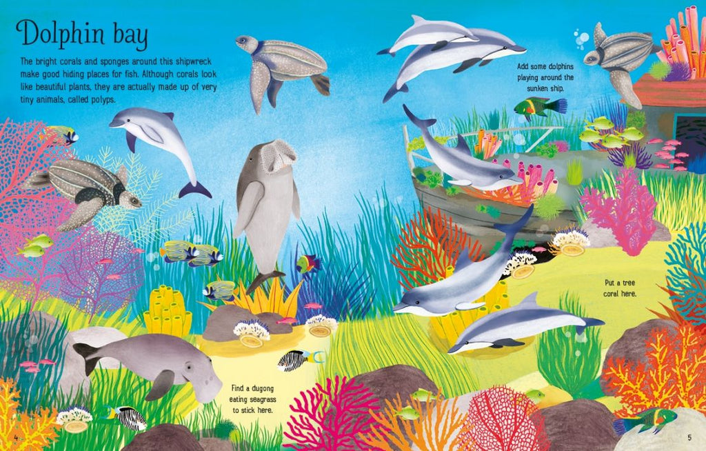 Usborne - Coral Reef First Sticker Book - 3yrs+ - Timeless Toys